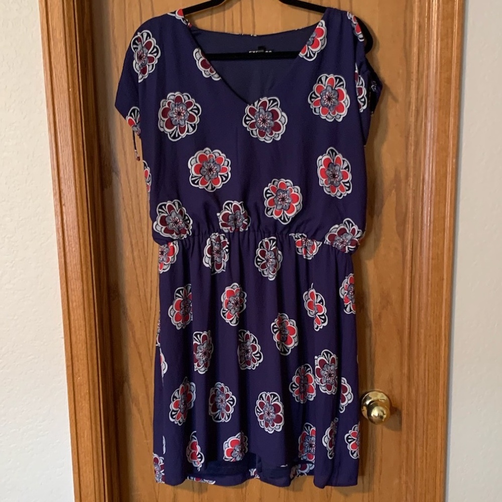 Express Navy Dress with Flowers